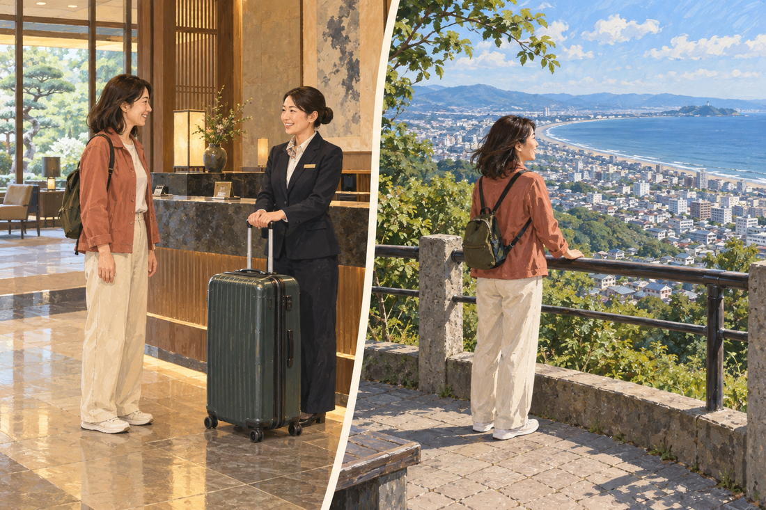 Shonan Daira: send the spare suitcase from your hotel and enjoy the hilltop coastal view with a small daypack.