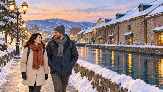 Store extra Hokkaido luggage and enjoy an Otaru canal walk before planned airport delivery.