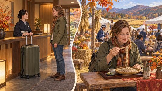 Tokachi autumn: send your suitcase from the hotel and enjoy fresh soba at a harvest gathering.