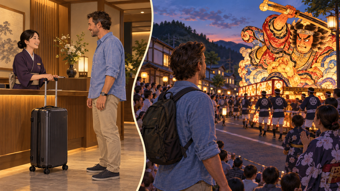 Yakumo lantern festival: send your suitcase from the hotel and enjoy the glowing parade.