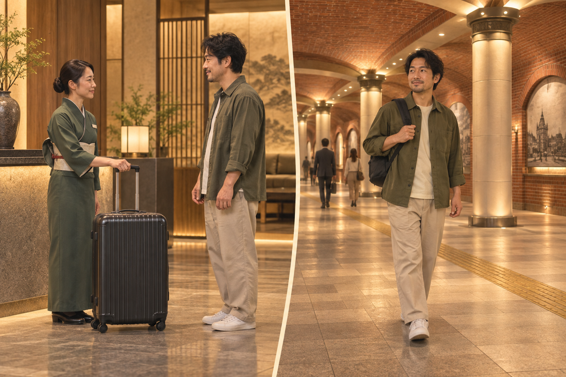Bashamichi: send the spare suitcase from your hotel and explore with a daypack.