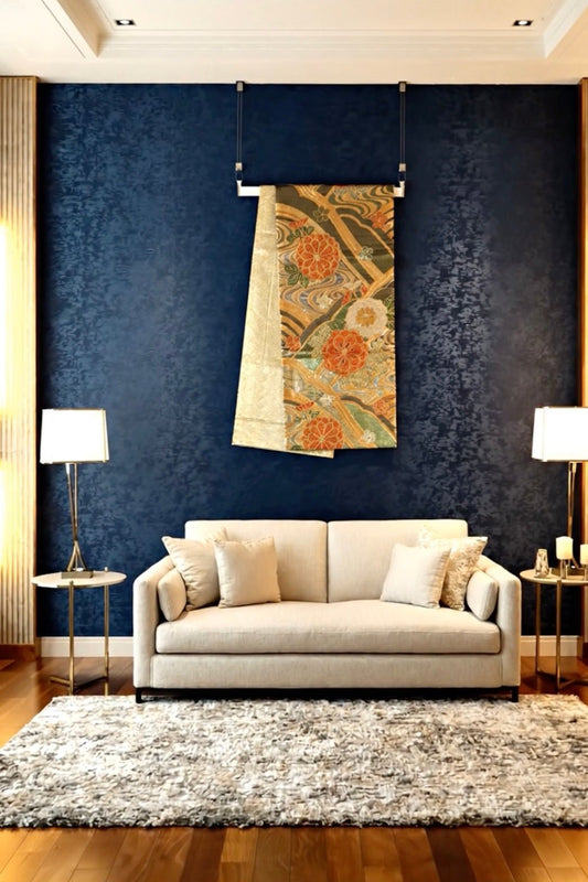 Vintage Japanese kimono obi wall art home decor Silk Tapestry 