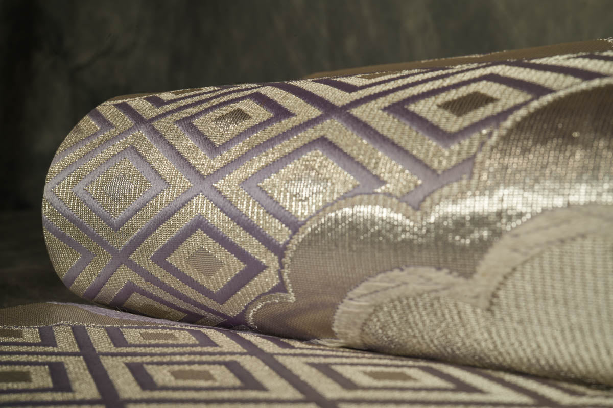 Silver and Purple Cloud, symbol of Increasing Luck -  - Wall Art,  Large Wall Hanging Art, Home Decor, Japanese Kimono Obi Tapestry