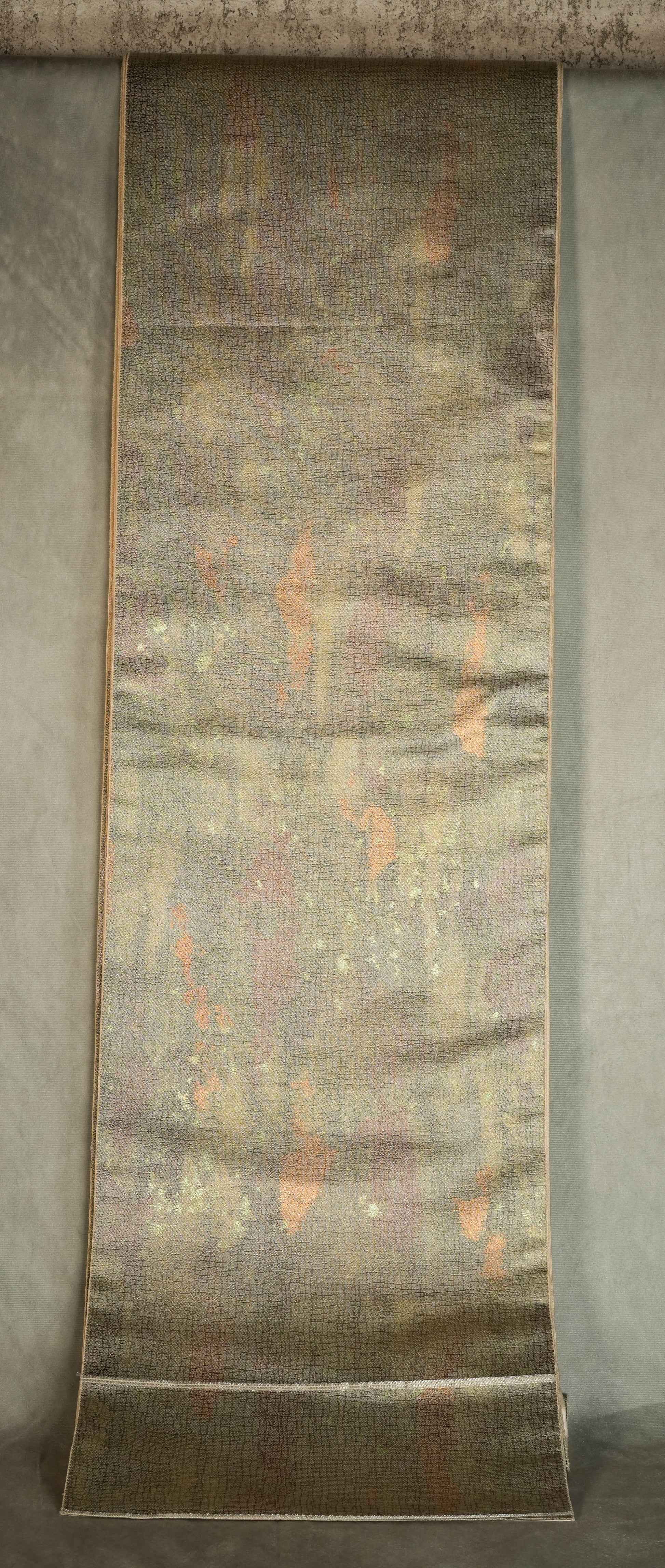 Gently used Japanese Vintage Kimono Obi for Wall Art and Art Decor. Canvas Wall Art. Affordable Luxury Home Decoration. Buy Now at SilkCrane.com.