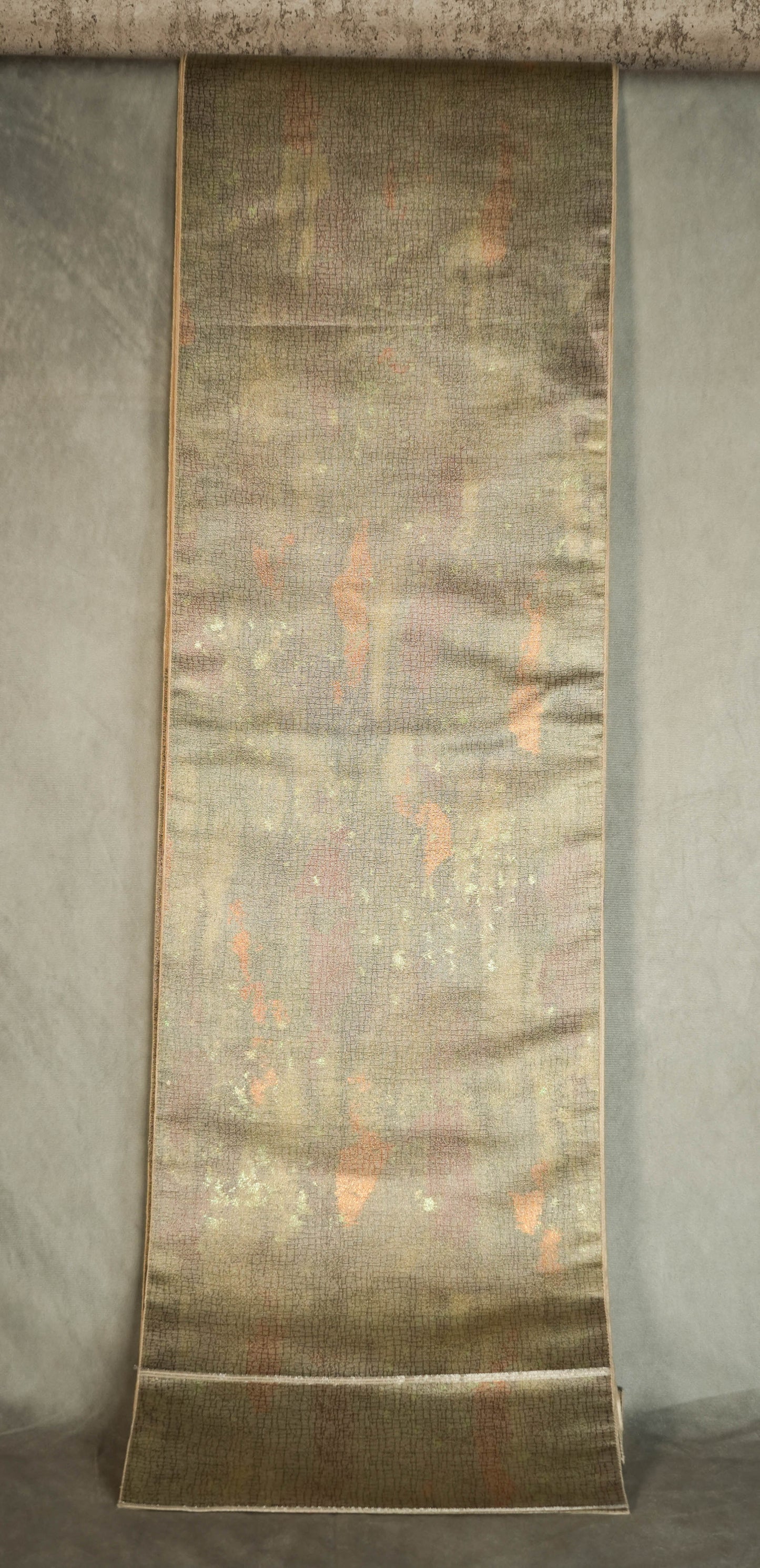 Gently used Japanese Vintage Kimono Obi for Wall Art and Art Decor. Affordable Luxury Home Decoration. Buy Now at SilkCrane.com. Canvas wall art