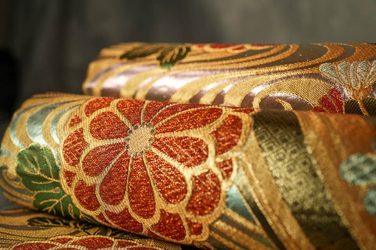 Longevity and Prosperity Stunning Mandarin - Wall Art,  Large Wall Hanging Art, Home Decor, Japanese Kimono Obi Tapestry