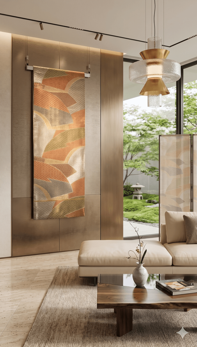 Japan Home Decor Wall Art Vintage Obi Kimono for Interior Design