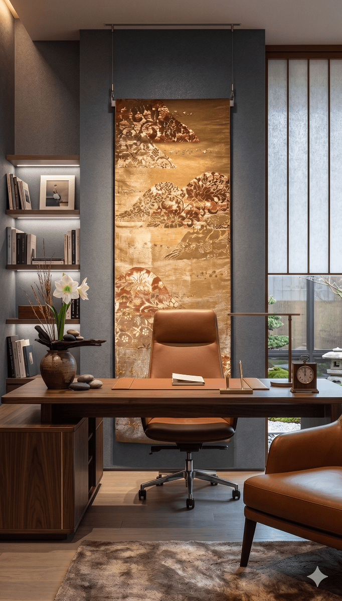 Japanese Obi Wall Art – One-of-a-Kind Vintage Silk Tapestry Living room Home Decoration