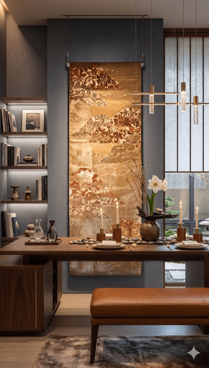 Japanese Obi Wall Art – One-of-a-Kind Vintage Silk Tapestry Living room Home Decoration