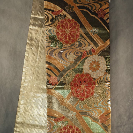 Vintage Japanese kimono obi wall art home decor Silk Tapestry 